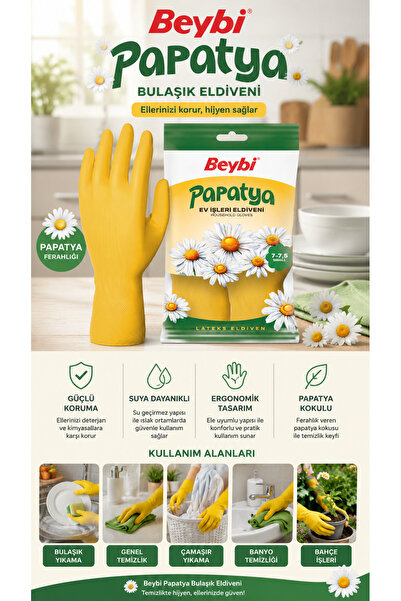 Medicalx Papatya Temizlik Eldiveni 1 Çift (9-9,5 Large)