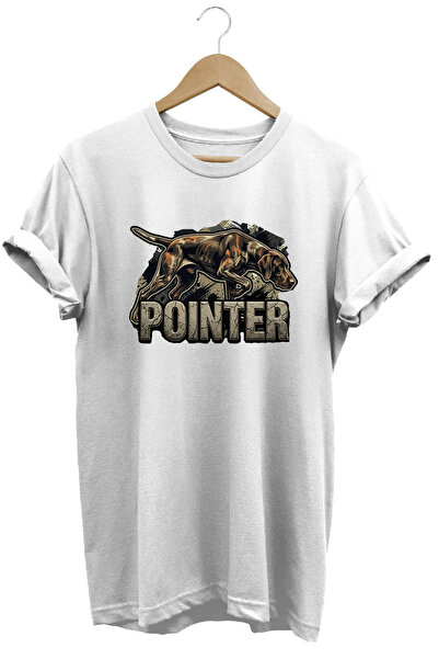 WİDİ Unisex Pointer Printed T-Shirt - Hunter Dogs Series Crew Neck Cotton T-S...