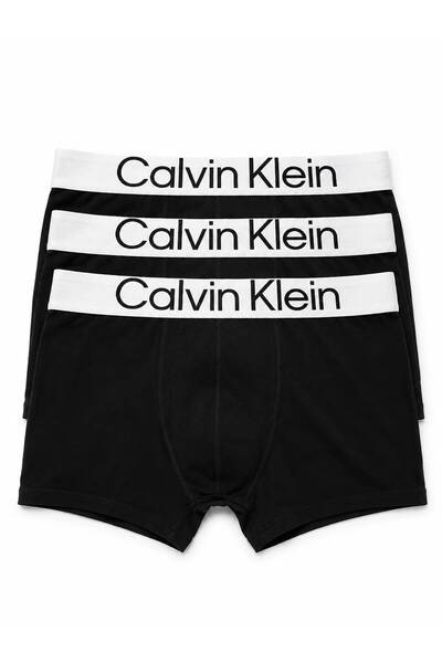 Calvin Kelin Top Bottom Set of 3 Black Men's Boxer with White Waistband