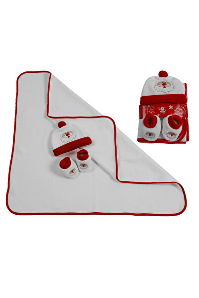 King Bear 3-piece Christmas gift Top Bottom Set with blanket, totosei and hat...