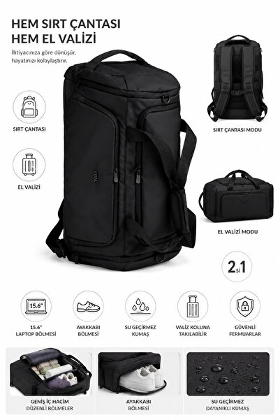 MİECZ BAGS Su Geçirmez Ayakkabı Bölmeli Elde Omuzda ve Sırtda Taşınabilir 5 B...