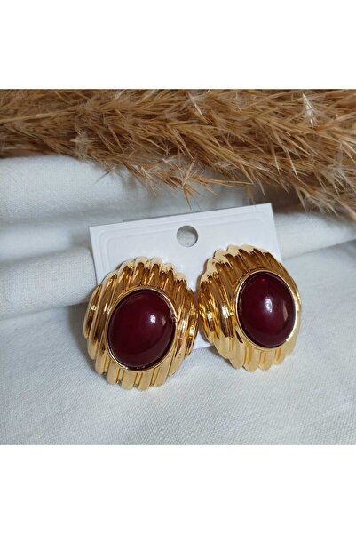 Çelik Vintage Gold Detail Earrings