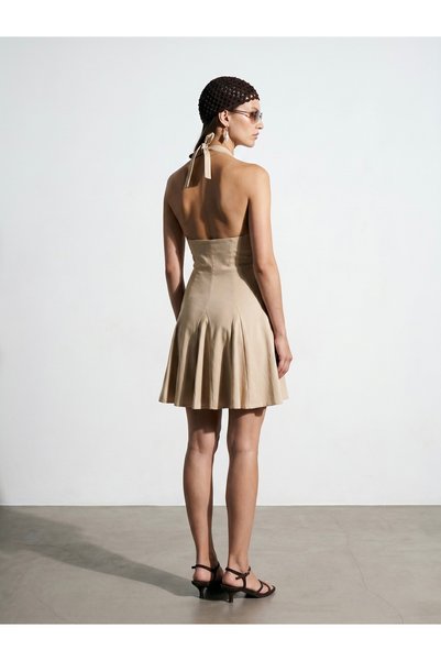 Dilvin 91633 Halter Neck Mini Dress
