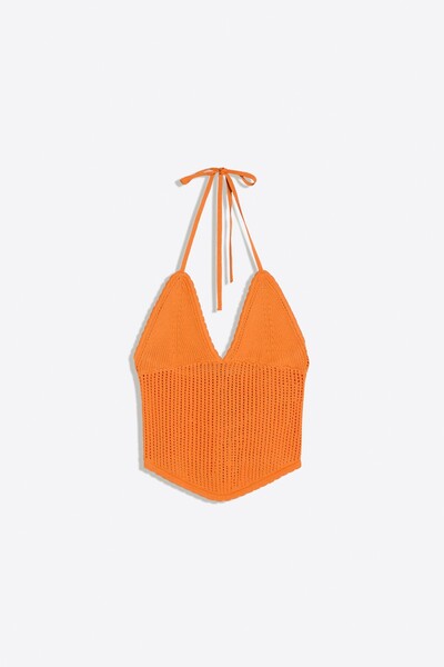 Bershka Ajurlu halter yaka bluz
