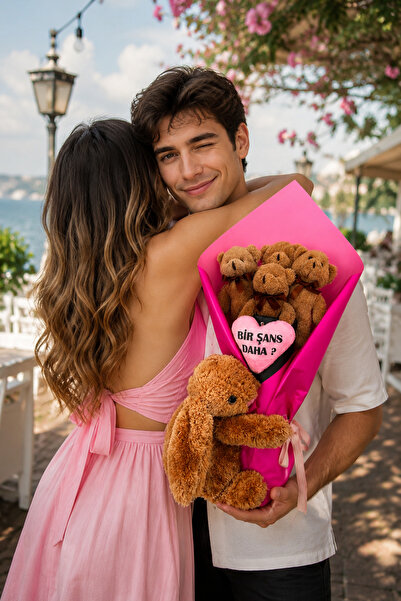 Pandamkee Apology Gift for Lover: One More Chance Plush Bouquet - Romantic Su...