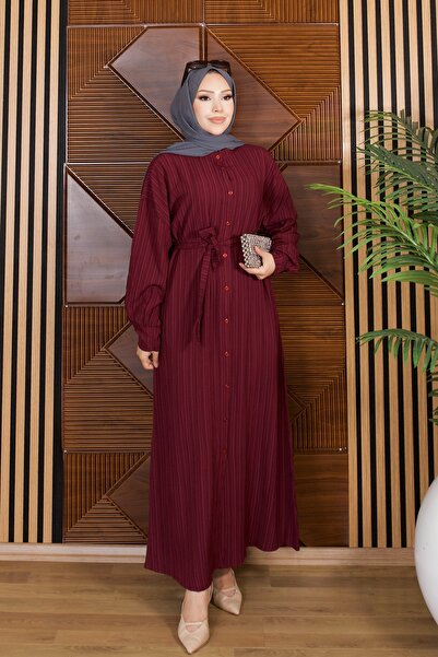 Moda MSK Batwing Sleeve Buttoned Belted Dress