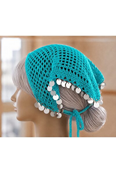 Vipfoni Hair-Refreshing Sequined Mesh Hand-Knitted Bandana