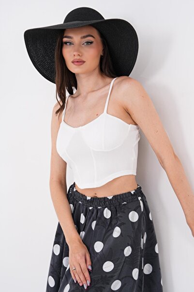 ŞİMAL Ženski crop top sa trakama od užeta - 260470
