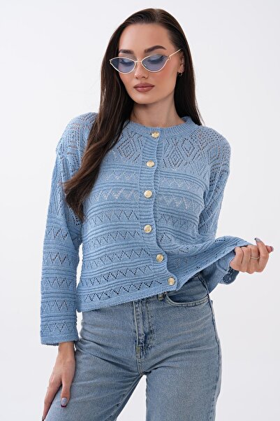 ŞİMAL Women's Button Closure Knitwear Knitted Cardigan 260505 -