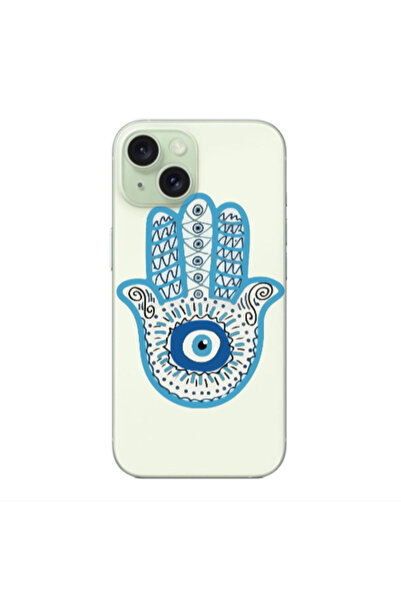 Other Apple iPhone 15 Plus Evil eye bead in hand Transparent Silicone TPU Θήκη