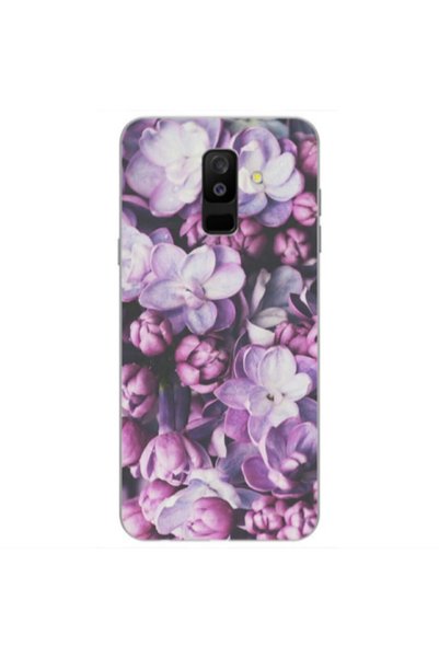 Other Samsung A6 Plus Purple Flowers Transparent Silicone TPU Θήκη