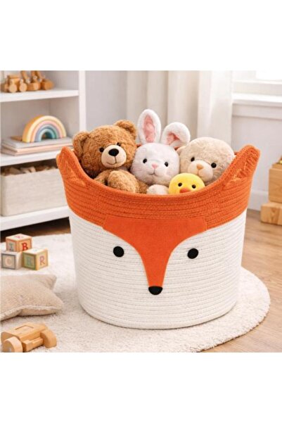 Generica Fabric storage basket with fox design for children