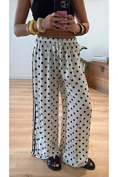 manana fashion Polka Dot Stripe Patterned Trousers