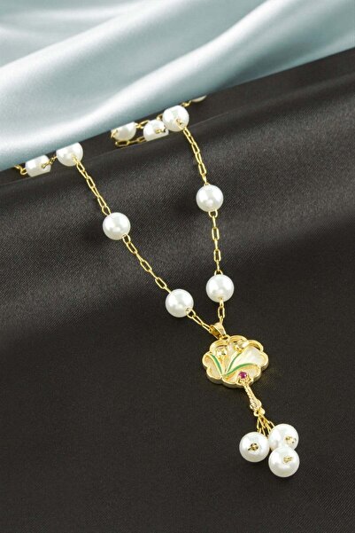 Generic Brand Flower Pearl Luxury Steel Necklace