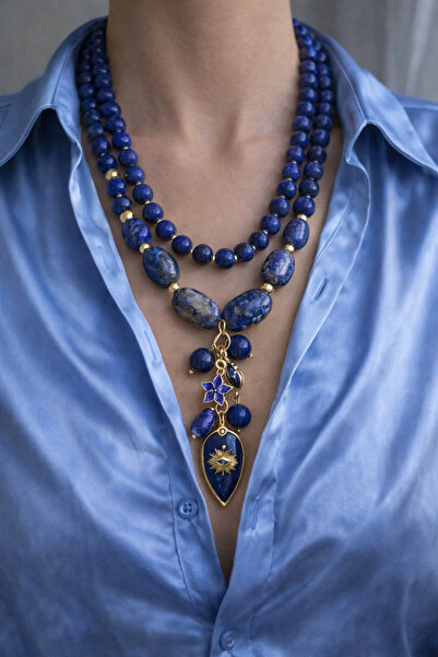 Takkı by Handan Lapis taşı tasarım kolye.