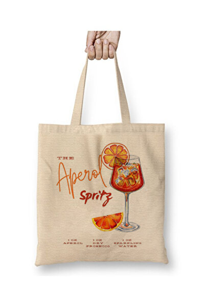 Toyaso Aperol Spritz White Tote Bag Long Handle Shopping Bag Beach Bag
