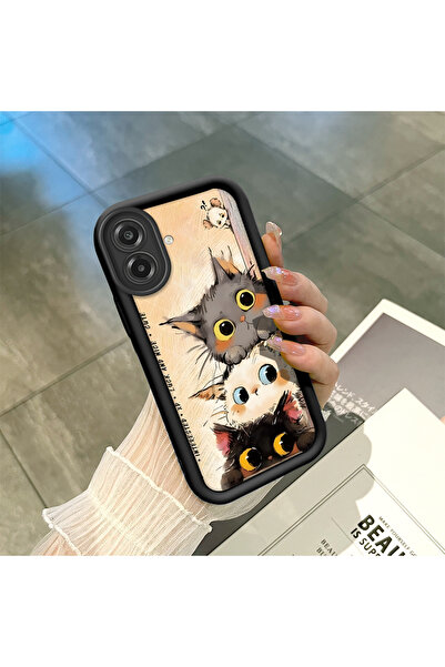 SLIMFELT Samsung Galaxy A07 4G Uyumlu Yüksek Kalite Sevimli Kedi Kılıf, Tam K...