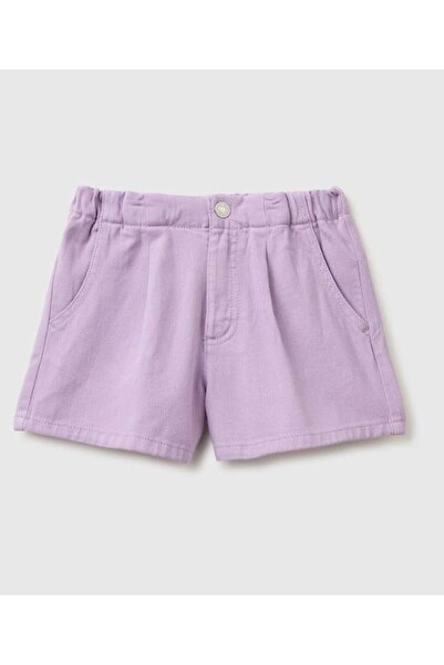 United Colors of Benetton Girl's Cotton Shorts with Elastic Waist 6-14 Years ...