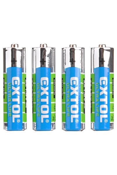 EXTOL ENERGY Baterii cu clorură de zinc, 42001, 1.5V AA, metalice, R6