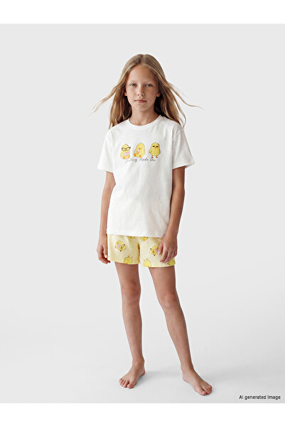 LC Waikiki Esvab • Modern & Distinctive Printed Girls' Shorts Pajama Set