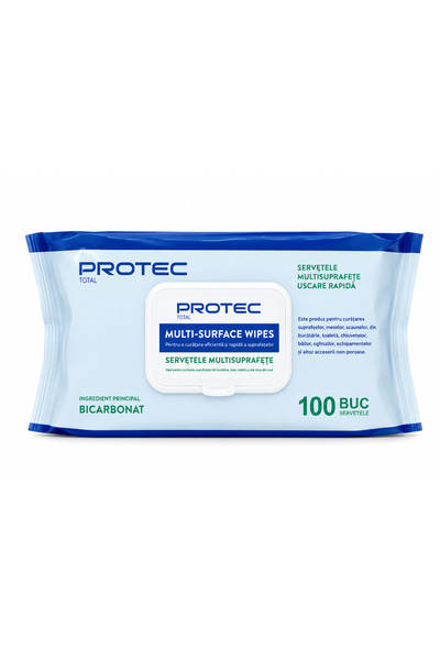 PROTEC Multisurface Wet Wipes Bicarbonate 100Pcs