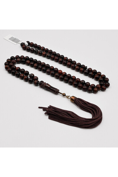 genernic Red Tiger Eye Agate Rosary 99 Beads, Round Prayer Beads, Natural Sto...