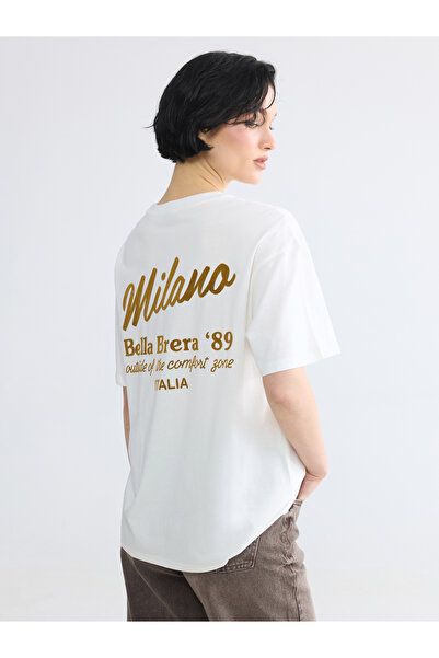 LC Waikiki Tricou de damă cu guler rotund și imprimeu Milano