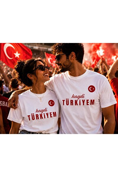 AEMİ تي شيرت برقبة دائرية كبير الحجم مطبوع عليه كأس العالم 2026 تركيا للجنسين
