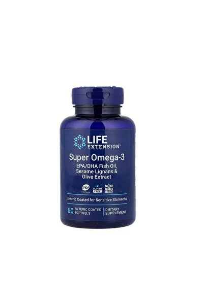 Life Extension Super Omega-3 EPA/DHA Fish Oil Sesame Lignans & Olive Extract ...