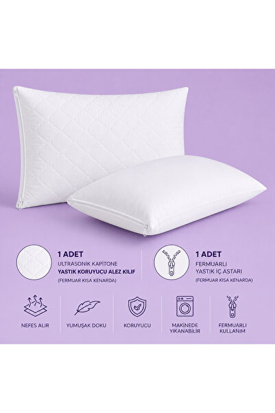 Çiçekce Home evinize renk katar Yastık kılıfı iç astarı 1 adet ve yastık koru...