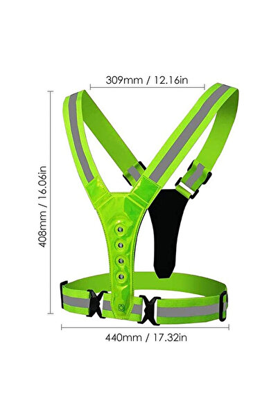 Choice fluorescent yellow Safety Reflective Vest LED Running Light Adjustable...