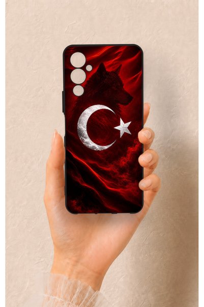 Vip Case حافظة سيليكون متوافقة مع هاتف Tecno Pova Neo 4 بنمط علم كورت التركي