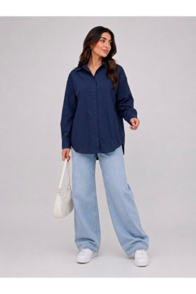 EMMAS CLOTHİNG Oversize Basic Düz Gömlek