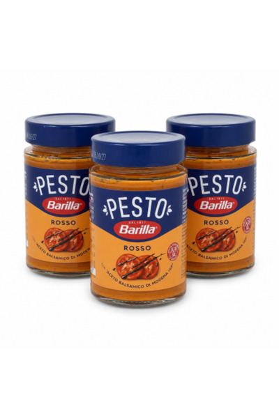 Barilla Set 3 x Pesto Rosso, sos pesto roșu cu roșii și oțet balsamic de Mode...
