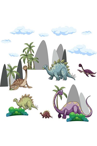 Naklejkomania Autocolante Decorative De Perete Pentru Camera Copiilor Cu Dino...