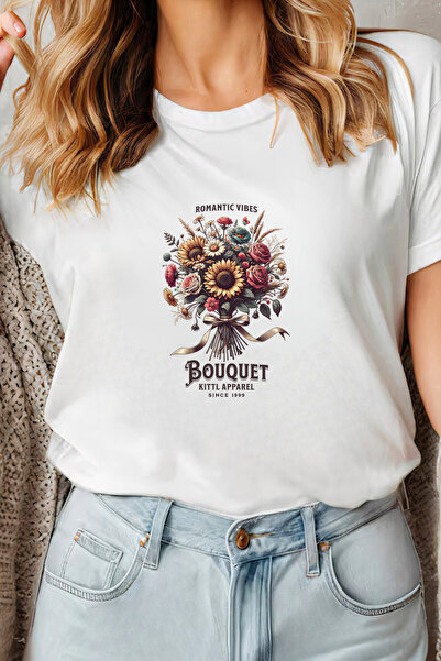 Sarah's Boutique Women's T-shirt – 100% cotton – Romantic Bouquet