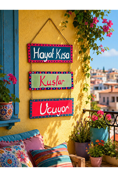 Renkli Balkon Duvar Panosu Motivasyon Serisi