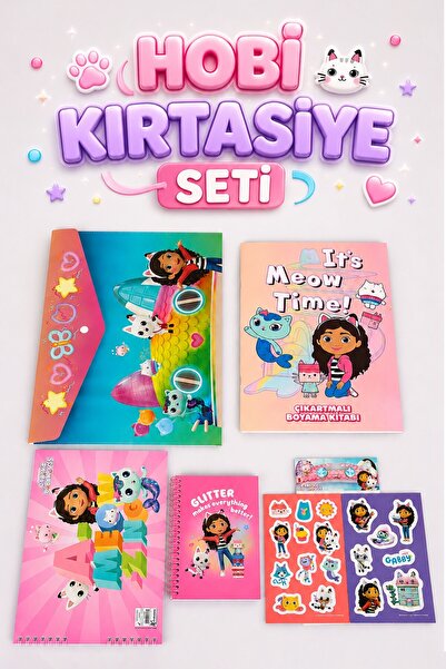 Gabby's Dollhouse x Dekomus Lisanslı Gabby’s Dollhouse Hobi Kırtasiye Seti Bo...