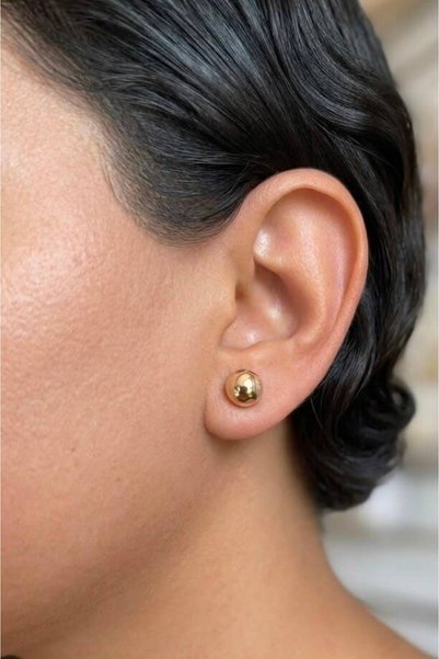 XP XUPİNG Xuping Classic Minimalist Ball Earrings Shiny Earring Set with 2 Co...