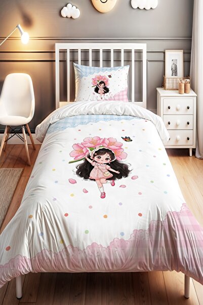 EVPANYA Fun Girl Patterned Single Baby Kids Bedding Set