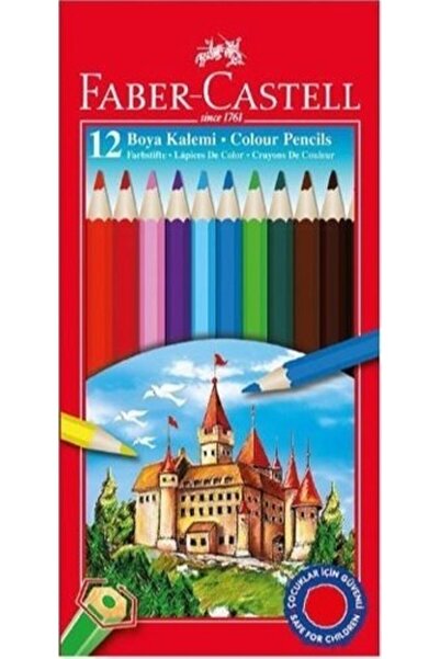 Faber Castell Faber-Castell 12 لونًا بالحجم الكامل قلم تلوين جاف صندوق من الو...