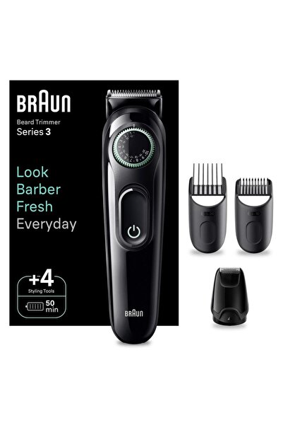 Braun Trimmer de barbă BT3421, Autonomie 50 min, 4 accesorii de îngrijire, Re...