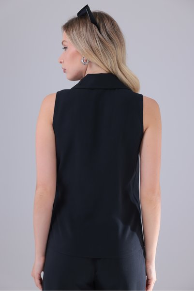 Generic Brand Double-Breasted Modal Blouse Shirt with Yandan Ties