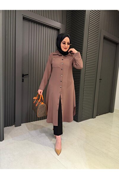 rusemoda Düğme Detay Cepli Tunik