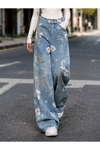 GRİİ WEAR Flower Mist Baggy Jean