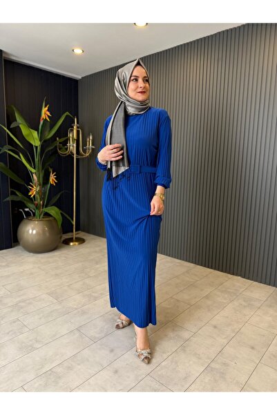 afilimoda Kemerli Piliseli Rahat Elbise