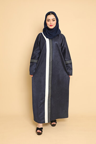 Stylish Fashion عباية شتوية من ستايلش فاشن باللون الكحلي