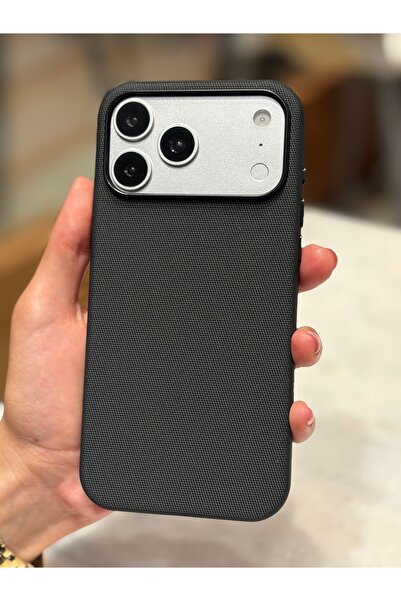 daystar İphone 17 Pro Max ile Uyumlu Gizli Magsafeli Premium Siyah Tech Dokuma Telefon Kılıfı