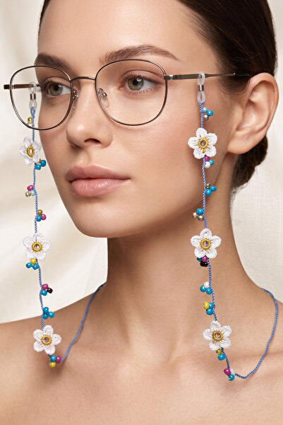 PETEK AKSESUAR Handmade Papatya Oya Glasses Chain