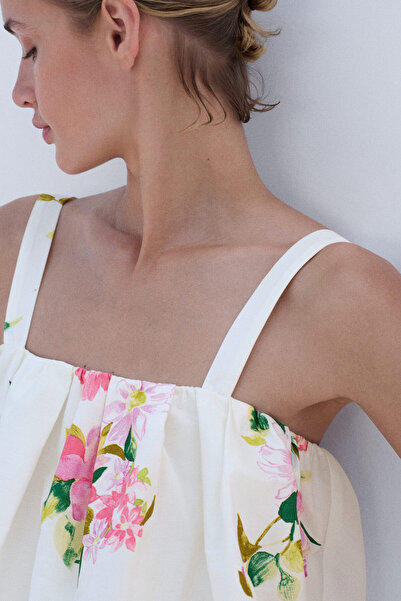 H&M Etek Ucu Balon Kesimli Kısa Üst